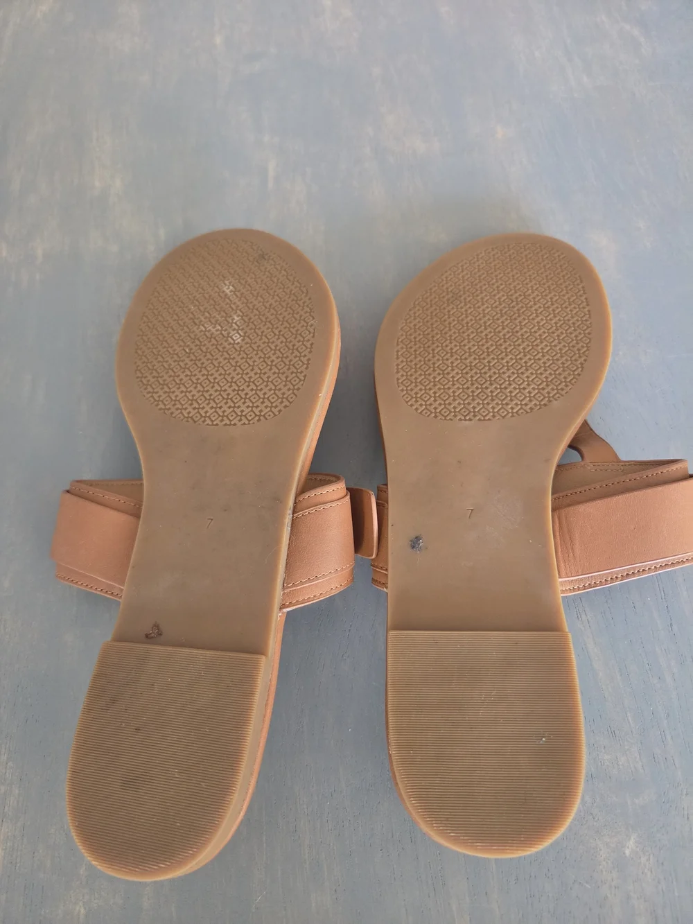 Tory Burch Brown Leather Thong Sandals with Gold Buckle